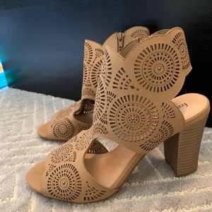 Never worn block heel bootie sandal